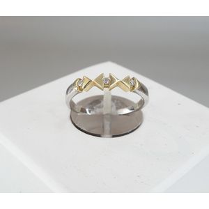 Christian Bicolor gouden ring met 3 diamanten