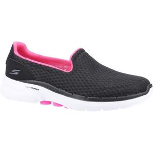 Skechers - Go Walk 6 - Sneakers - Zwart/Hete Roze - Polyester