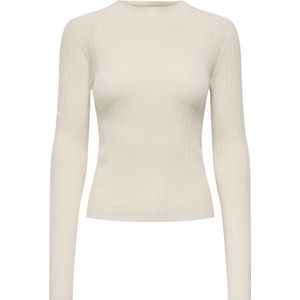 Only - Onlcoco Life LS Rib Mock Neck - Ecru - Trui