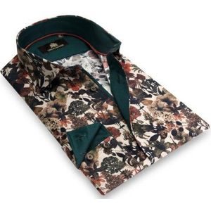 Circle of Gentlemen Leeroy allover print overhemd in stretch kwaliteit
