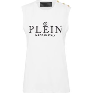 Philipp Plein - Tank Top Iconic - Wit - Dames - Katoen