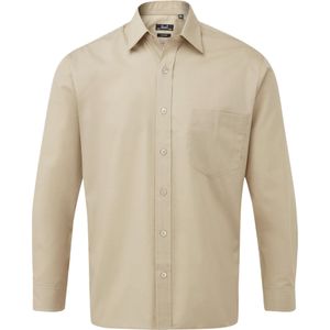 Premier Heren popeline overhemd met lange mouwen