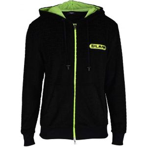 Balmain - Vest - Zwart - Polyester en Katoen - Fluorescerende Gele Ritssluiting