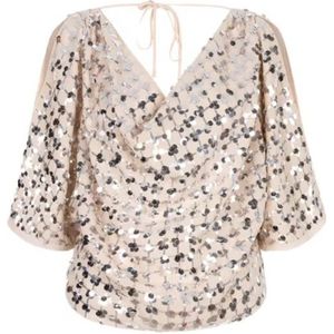 Dante 6 D6 avy sequined draped top