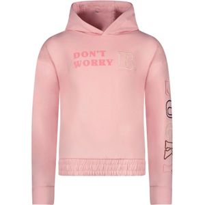 B.Nosy Meisjes hoodie met geborduurd b.lucky coral blush
