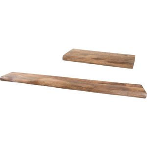 Home67 Wandplank pure mangohout set van 2 groot