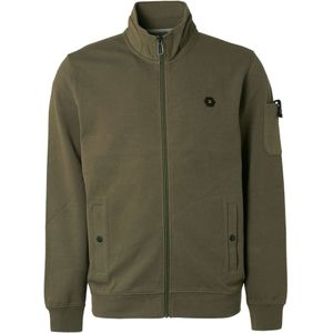 No Excess Sweater full zipper twill jacquard army