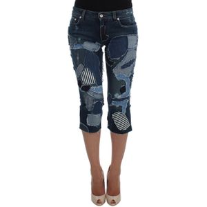 Dolce & Gabbana Stretch Blauwe Patroonjeans Shorts