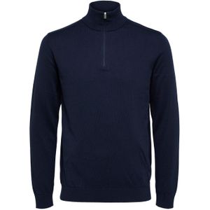 Selected Berg half zip cardigan navy