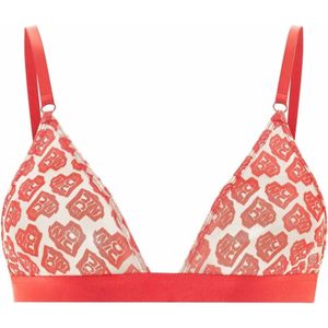 Nicce - Triangle Bralette - Wit/Rood - AOP Hart