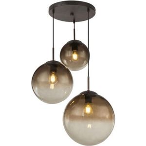 Globo Hanglamp 3-lichts | amberkleurig glas | e27 | varas | vide | hal | woonkamer | eetkamer