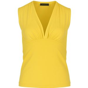 Mouwloze Top - Geel - Jersey - V-hals - Stretchkatoenmix