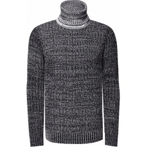 Rusty Neal - Gebreide Trui - Zwart - Casual Pasvorm - Rolkraag