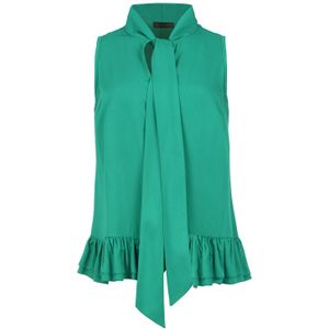 Top - Groen - Mouwloos - Geweven Viscose - A-lijn Silhouet
