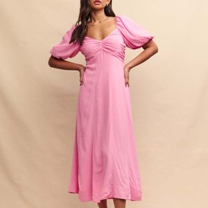 Nobodys Child - Peony Midaxi Jurk - Lichtroze - A-lijn