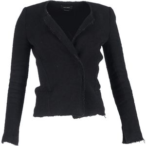 Isabel Marant Laurie Herringbone Blazer in Zwart Katoen Tweed