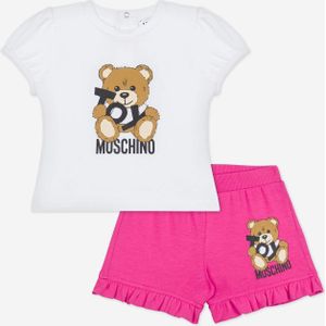 Baby Meisjes Teddybeer Korte Set in Roze