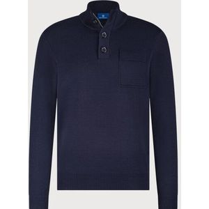 Blue Industry - Trui - Navy - Half Zip - Met Knopen