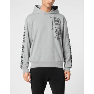 Philipp Plein - Hoodie Sweatshirt LS Gothic - Grijs - Katoen