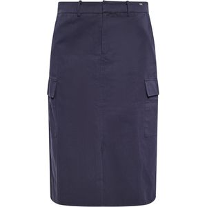 Dreimaster - Kokerrok - Donker Marine - Katoen - Met Split en Cargozakken