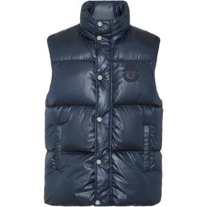 Kort Vest - Nylon Puffervest - Zwart - 90% Ganzendons - Hoog Nekontwerp