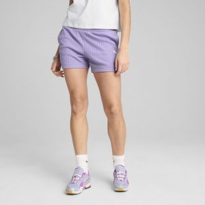 Puma WARDROBE ESS 4""Pointelle-Shorts Damen | Mit Plain | Lavender Alert | Größe: XS
