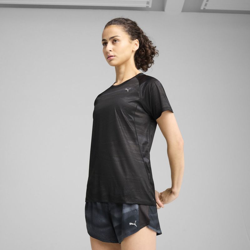 Puma VELOCITY Lauf-T-Shirt mit Allover-Print Damen | Black | Größe: XS