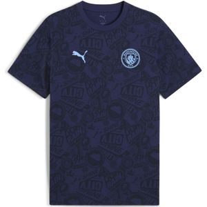 Puma Manchester City FtblCulture T-Shirt mit Allover-Print Herren | Deep Navy | Größe: XXL