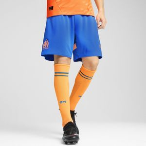 Puma Olympique de Marseille 24/25 Shorts Herren | Mit Color Blocking | Racing Blue/Orange Pes | Größe: S