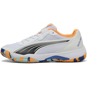 Puma NOVA Court Padelschuhe | Mit Colorful | White/Black/Vivid Blue | Größe: 38