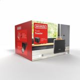 Bourgini Tosti Toaster - Broodrooster met Tostiklemmen - Zwart- Extra brede sleuf geschikt voor 2 tosti's - Instelbare bruiningsstand en ontdooifunctie