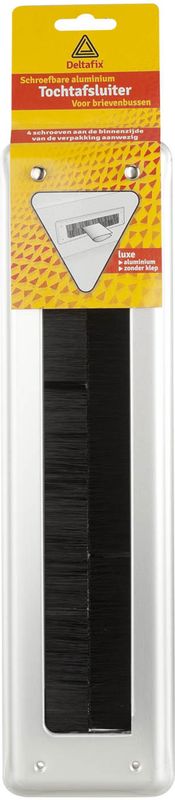 Deltafix Brievenbusborstel - aluminium - 34 x 8,3 cm - tochtafsluiter - energiebesparend