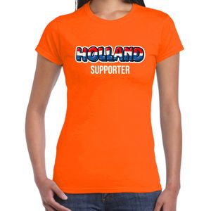 Oranje fan t-shirt Holland / Nederland supporter EK/ WK voor dames - Feestshirts