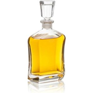 Luxe glazen drankfles 700 ml/26 cm cadeau - Whiskeykaraffen