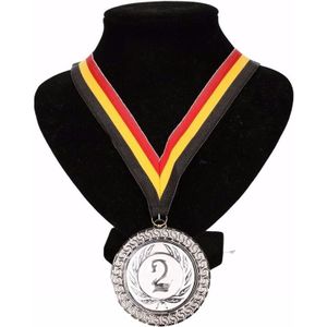 Belgie medaille nr. 2 halslint geel/rood/zwart - Fopartikelen