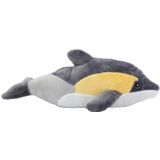 Knuffel dolfijn knuffeltje geel/grijs 25 cm - Knuffel zeedieren