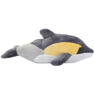 Knuffel dolfijn knuffeltje geel/grijs 25 cm - Knuffel zeedieren