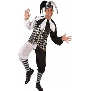 Zwart met wit clowns kostuum - Carnavalskostuums