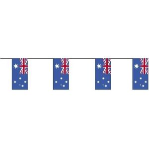 2 stuks papieren vlaggetjes slingers van vlaggen Australie - Vlaggenlijnen