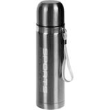 2x stuks metallic thermosflessen / isoleerflessen RVS voor onderweg zilver 500 ml - Thermosflessen