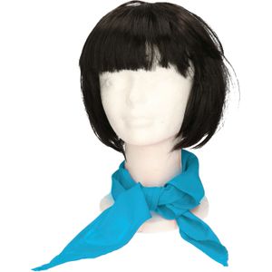 Verkleed bandana/sjaaltje/zakdoek - turquoise blauw - kleuren thema - Carnaval accessoires - Verkleedsjaals