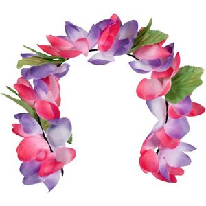 Carnaval verkleed Tiara/diadeem - Tropische bloemen - dames/meisjes - Fantasy/tropical/hawaii thema - Verkleedhoofddeksels