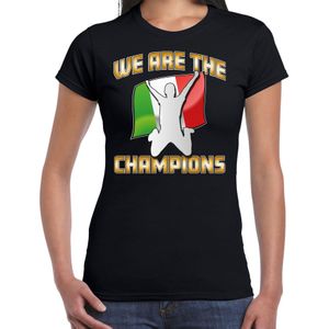 Verkleed T-shirt voor dames - Italie - zwart - voetbal supporter - themafeest - Feestshirts