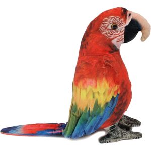 Knuffeldier Papegaai - zachte pluche stof - premium kwaliteit knuffels - rood/geel - 20 cm - Vogel knuffels