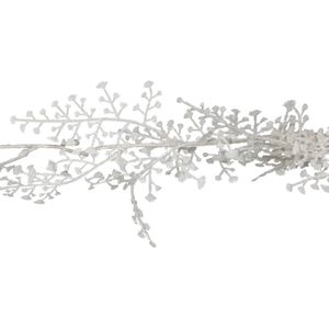 Kerstboom glitter guirlande/slinger - 2x st - met takken - wit 180 cm - Guirlandes