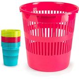 Plasticforte Afvalbak/vuilnisbak/kantoor prullenbak - plastic - fuchsia roze - 28 cm