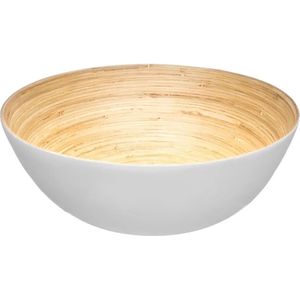 Secret de Gourmet Slakom/serveer schaaltjes - bamboe - wit - D25cm