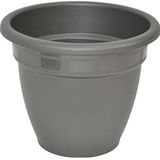 Plantenbak/plantenpot Redonda grijs 35 cm kunststof tuindecoratie/tuinversiering - Plantenpotten