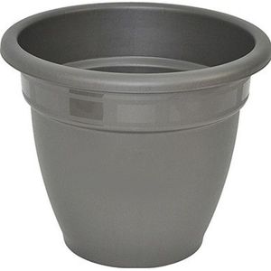 Plantenbak/plantenpot Redonda grijs 35 cm kunststof tuindecoratie/tuinversiering - Plantenpotten