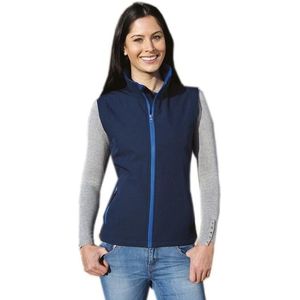 Navy blauwe softshell sport bodywarmers voor dames - Bodywarmers